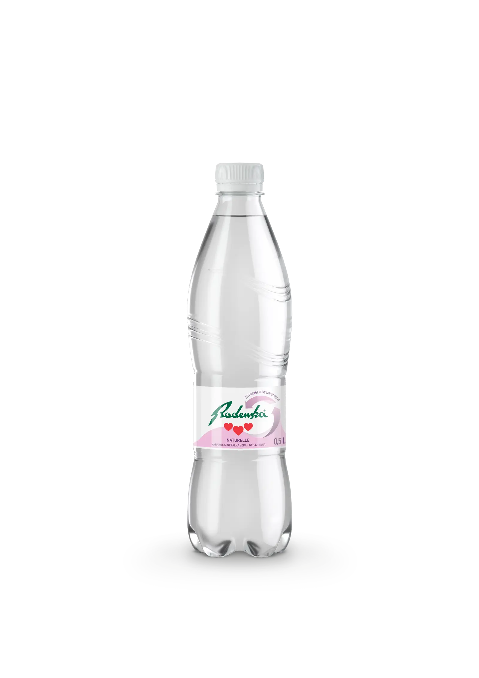 Radenska, Ujë natyral, plastikë, 0.5 L